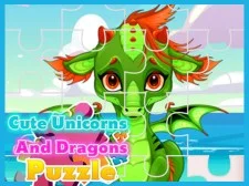 Cute Unicorns And Dragons Puzzle